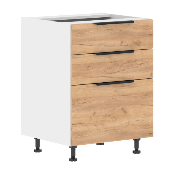 Шкаф напольный с ящиками MOB 6082.2A Дуб Бофорд/Белый 600х560х820 CORSICA
