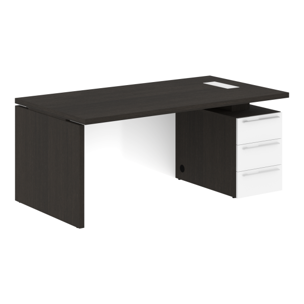 Стол письменный СП-064-25-25(R) Дуб Мореный/Белый глянец 1800х900х750 KANON