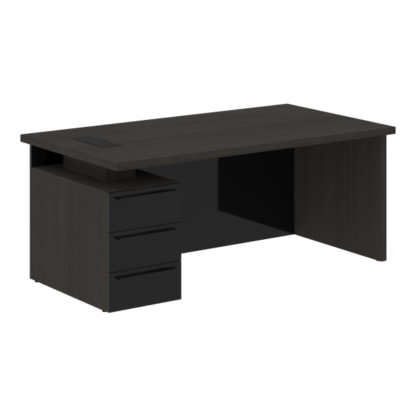 Стол письменный СП-064-25-25(L) Дуб Мореный/Черный глянец 1800х900х750 KANON