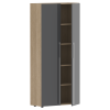 Шкаф высокий глухой СП-064-25-14 Серый глянец/Дуб Натуральный 900х450х2010 KANON