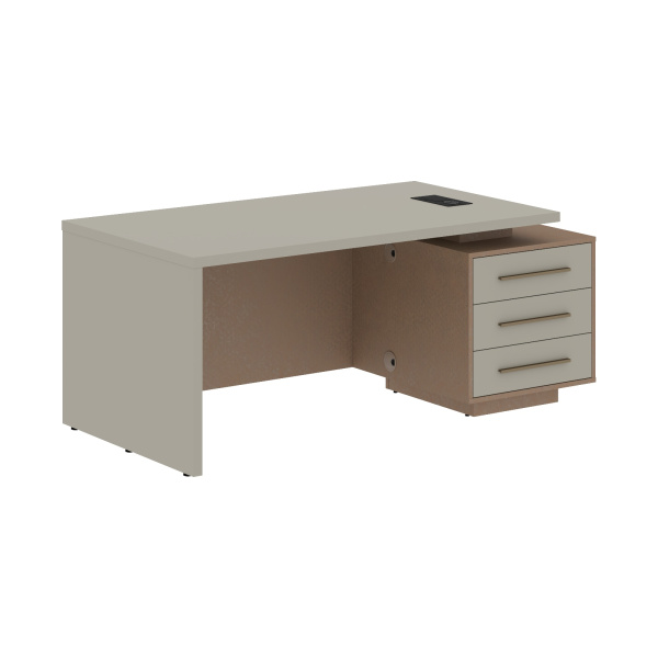 Стол руководителя с тумбой VCT 1890(R) Аметист/Бронза браш/Кобра 1800х900х750 VELION