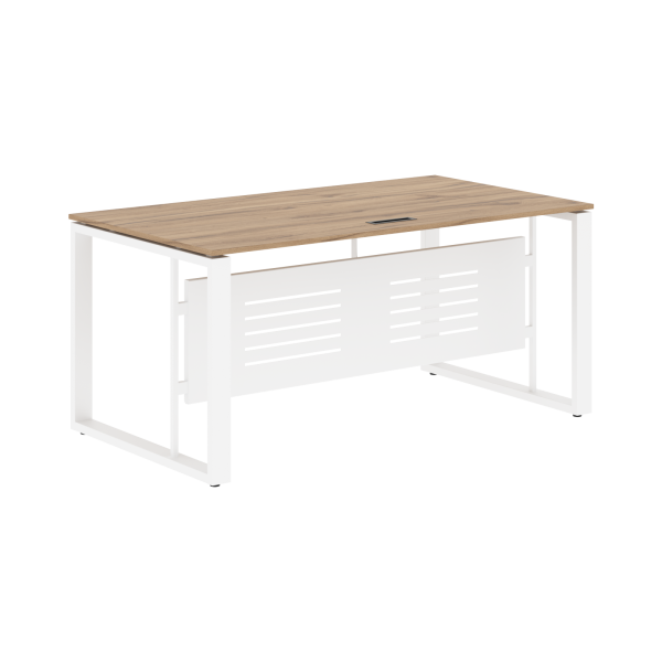 Стол руководителя EST 169M Дуб Денвер светлый/Белый 1600х900х750 ENIO