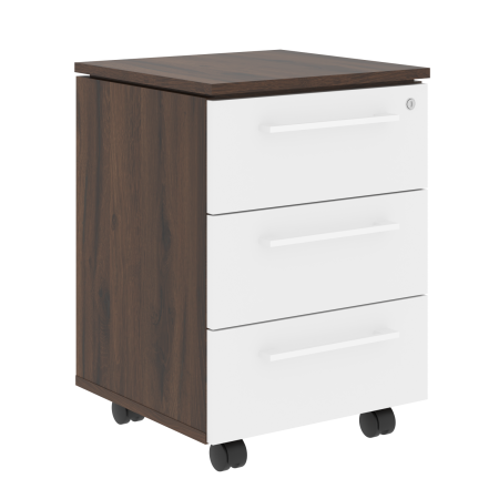 Тумба мобильная MMC-3D.A Белый/Дуб Денвер темный 465х450х652 MORIS TREND