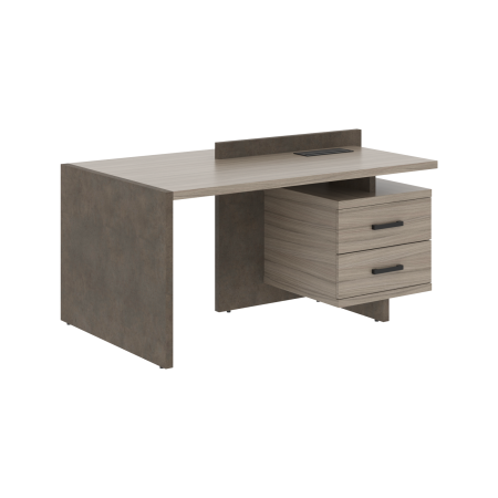 Стол СФ-531332 Дрифтвуд \Бетон чикаго тем\Графит 1600х961х840 WOOD&STONE
