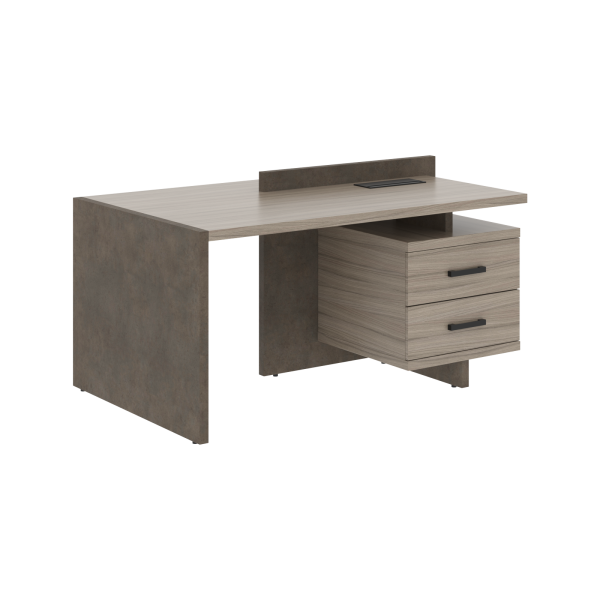 Стол СФ-531332 Дрифтвуд \Бетон чикаго тем\Графит 1600х961х840 WOOD&STONE