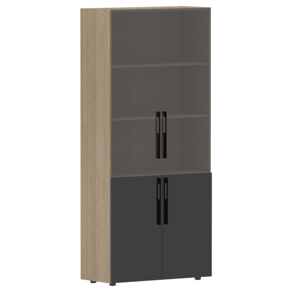 Шкаф комбинированный СП-064-25-16 Черный глянец/Дуб Натуральный 900х450х2010 KANON