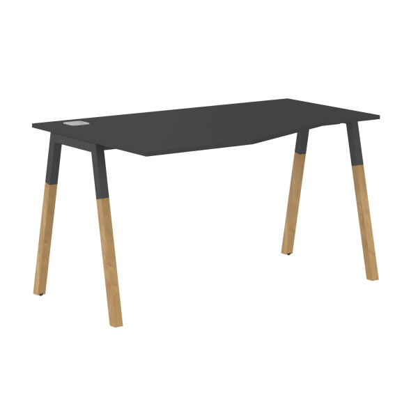 Стол FCT 1367(L) Черный графит/Антрацит-Бук 1380х900(670)х733 FORTA