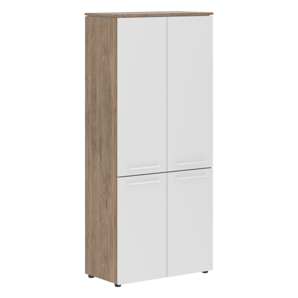 Шкаф с глухими средними и малыми дверьми MHC 85.3 Белый/Кария Пальмира 854х423х1956 MORRIS TREND