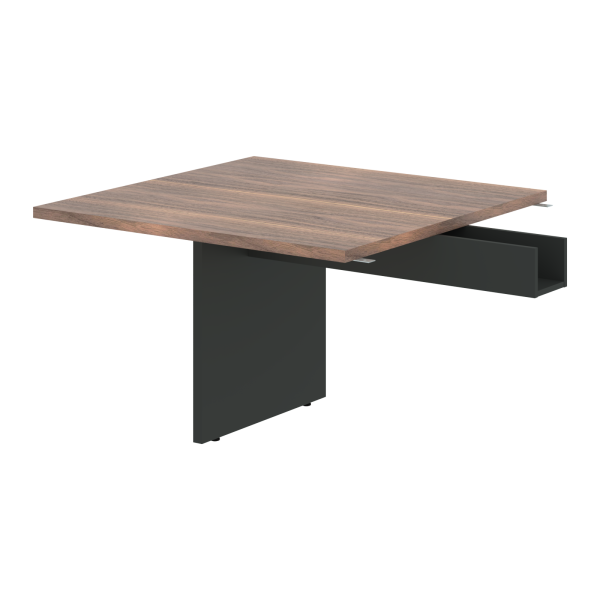 Стол приставной VRFCT 1212.1 Американский орех/Яшма черный 1200х1200х750 VELION VENEER