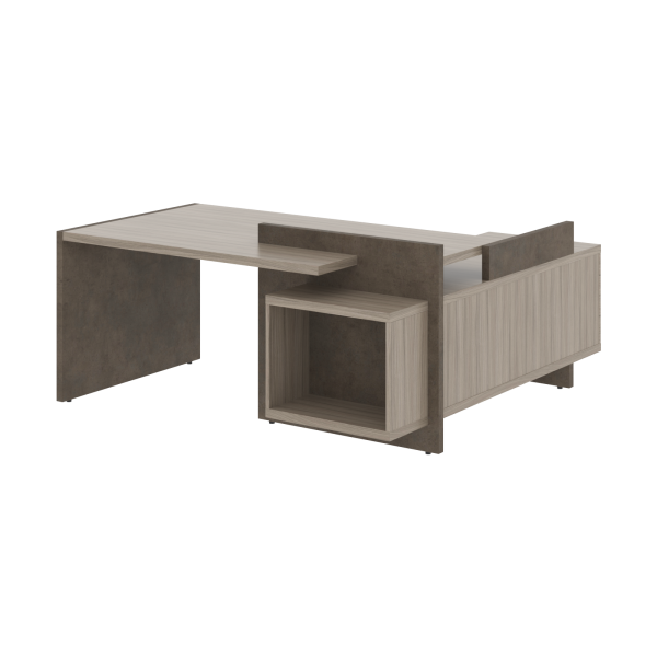 Стол СФ-531221 Дрифтвуд /Бетон чикаго темно-серый 1800х1798х840 WOOD&STONE