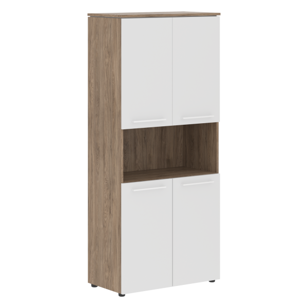 Шкаф с 2-мя комплектами глухих малых дверей MHC 85.4 Белый/Кария Пальмира 854х423х1956 MORRIS TREND