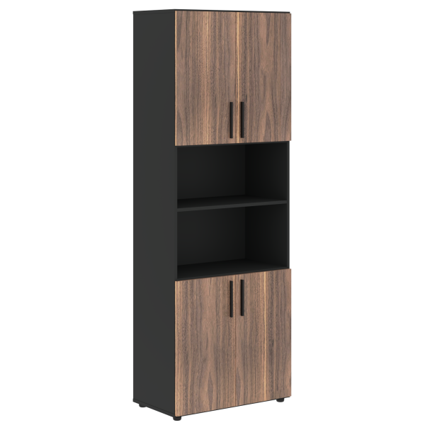 Шкаф высокий широкий VRHCS 80.4 Американский орех/Яшма черный 800х430х2253 VELION VENEER