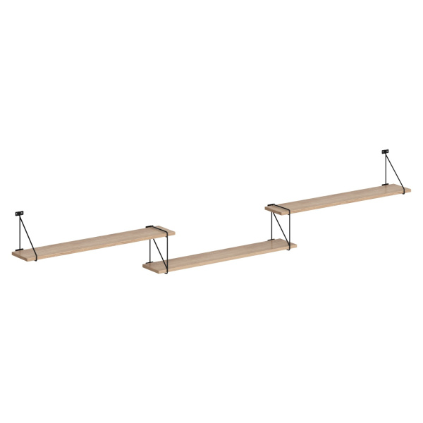 Полка с полкодержателями  SH3-ROD/BAR Дуб Сонома светлый 2380х166х392 COFFEE