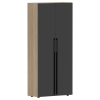 Шкаф высокий глухой СП-064-25-14 Черный глянец/Дуб Натуральный 900х450х2010 KANON