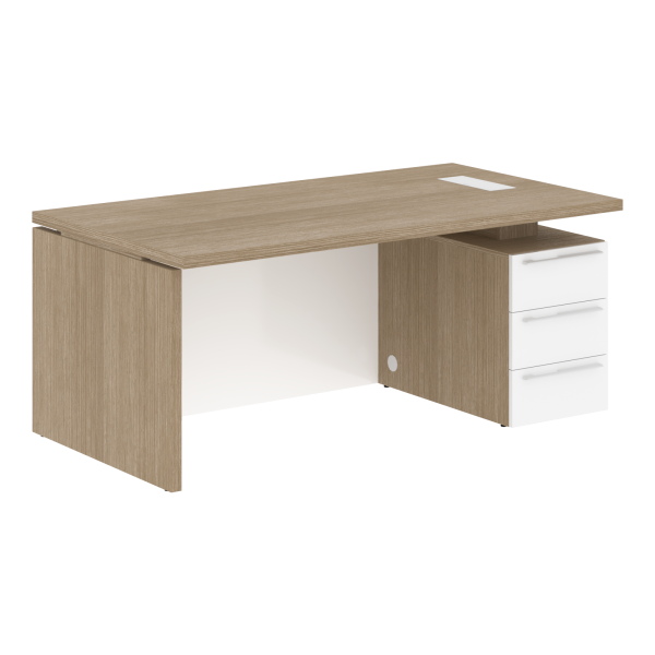 Стол письменный СП-064-25-25(R) Дуб Натуральный/Белый глянец 1800х900х750 KANON