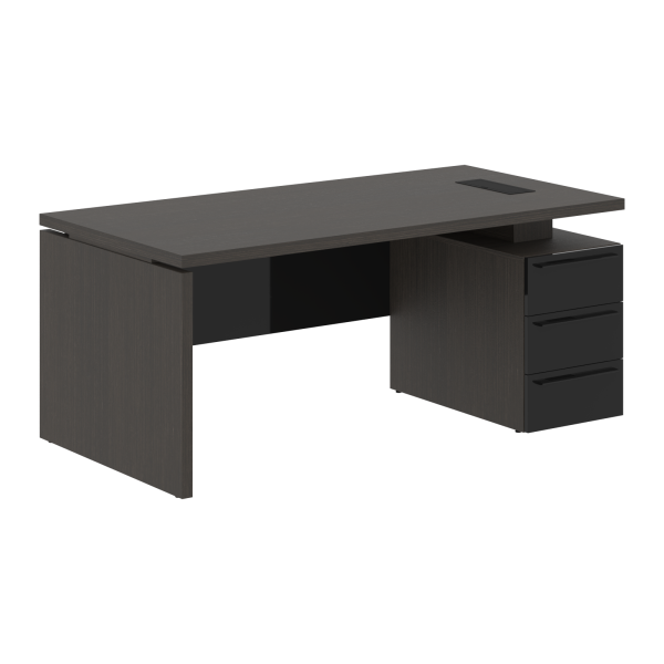 Стол письменный СП-064-25-04(R) Дуб Мореный/Черный глянец 1800х900х750 KANON