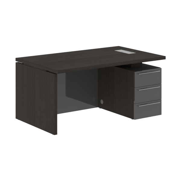 Стол письменный СП-064-25-24(R) Дуб Мореный/Серый глянец 1600х900х750 KANON