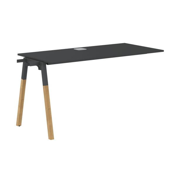 Стол приставной FIST 1367 Черный графит/Антрацит-Бук 1380х670х733 FORTA