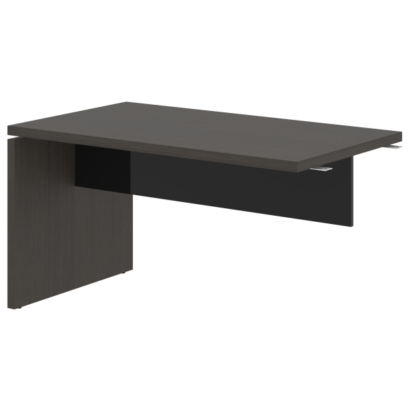 Брифинг-приставка СП-064-25-09 Дуб Мореный/Черный глянец 1400х800х760 KANON