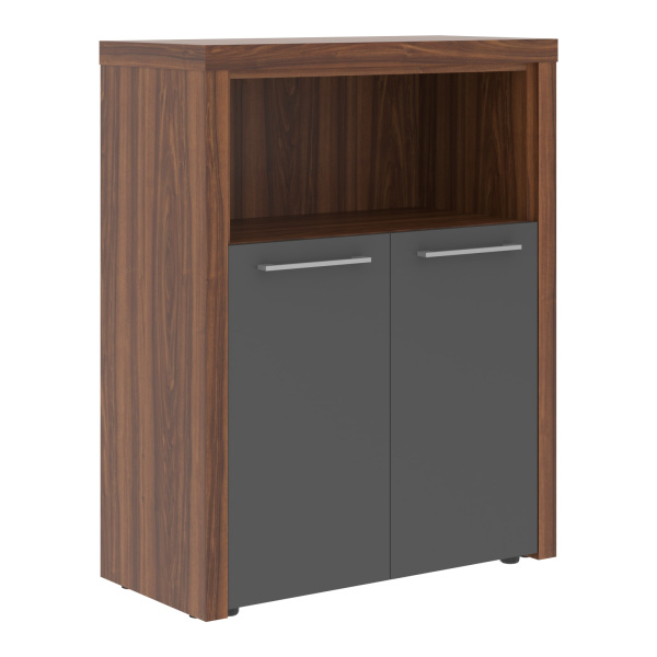 Шкаф с глухими малыми дверьми и обвязкой ZMC 85.3 Антрацит/Орех Даллас 964х452х1219 ZENN