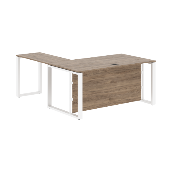 Стол руководителя ECT 1619H Кария Пальмира/Белый 1600х1900х750 ENIO