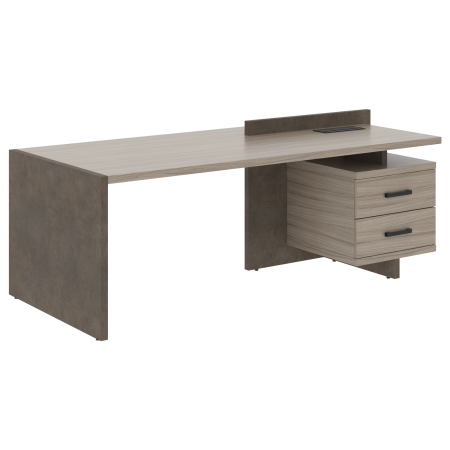 Стол СФ-531302 Дрифтвуд \Бетон чикаго тем\Графит 2200х961х840 WOOD&STONE