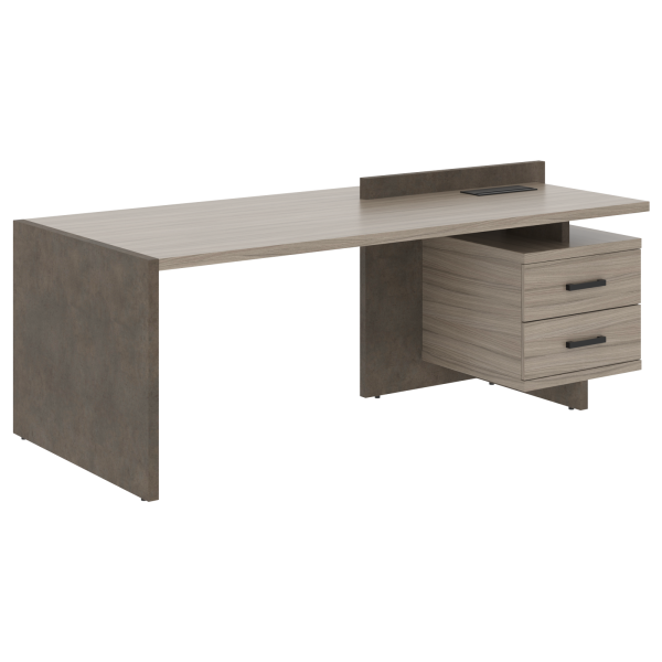 Стол СФ-531302 Дрифтвуд \Бетон чикаго тем\Графит 2200х961х840 WOOD&STONE