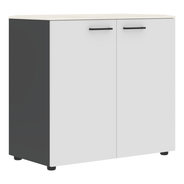 Шкаф с глухими дверьми и топом JLC 85.1 Ясень белый/Белый/Антрацит 856х452х814 JAY