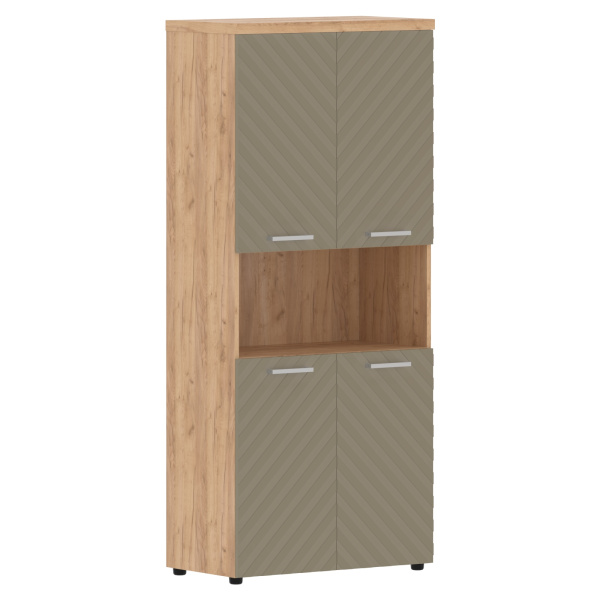 Шкаф с комплектами малых дверей и топом TLHC 85.4 Капучино/Дуб Бофорд Z 854х452х1968 TORR LUX