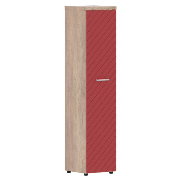 Шкаф колонка с глухой дверью и топом TLHC 42.1(L) Красный/Дуб Каньон Z 432х450х1968 TORR LUX