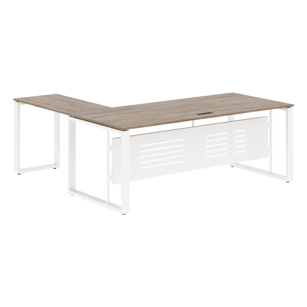 Стол руководителя ECT 2019M Кария Пальмира/Белый 2000х1900х750 ENIO