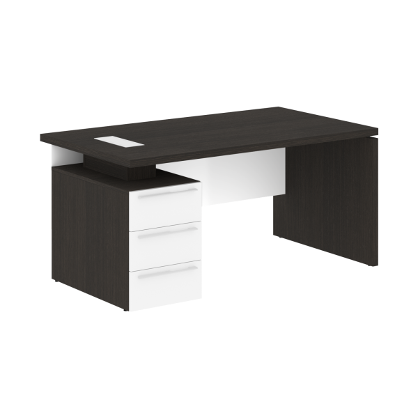 Стол письменный СП-064-25-06(L) Дуб Мореный/Белый глянец 1600х900х750 KANON