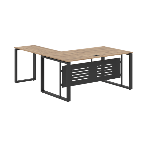 Стол руководителя ECT 1619M Дуб Денвер светлый/Антрацит 1600х1900х750 ENIO