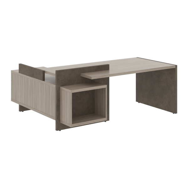 Стол СФ-531212 Дрифтвуд /Бетон чикаго темно-серый 2000х1798х840 WOOD&STONE