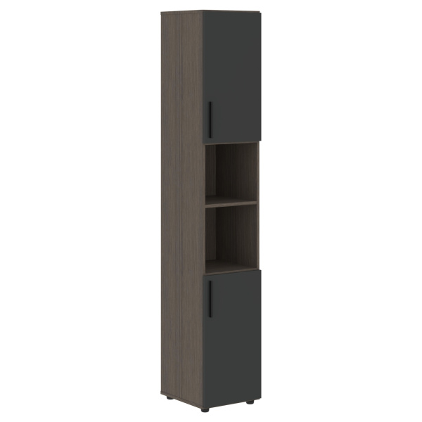 Шкаф высокий узкий VHCS 40.4 Яшма черный/Дуб Сильвер 400х430х2253 VELION