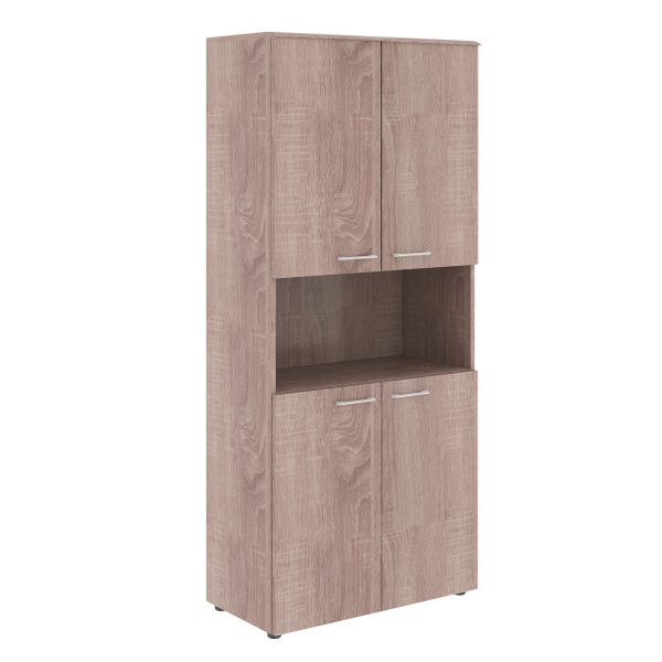 Шкаф с 2-мя комплектами глухих малых дверей и топом WHC 85.4 Дуб Сонома 856х432х1949 WAVE