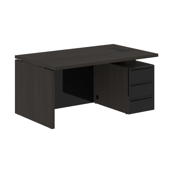 Стол письменный СП-064-25-24(R) Дуб Мореный/Черный глянец 1600х900х750 KANON