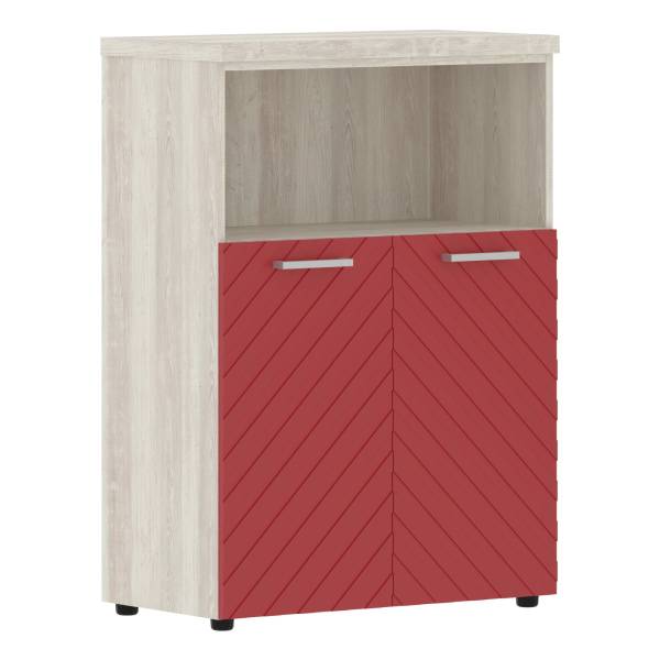 Шкаф с глухими малыми дверьми и топом TLMC 85.3 Красный/Сосна Эдмонт Z 856х450х1203 TORR LUX