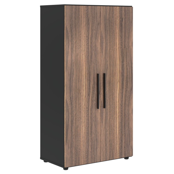 Шкаф средний широкий VRMCS 80.1 Американский орех/Яшма черный 800х430х1517 VELION VENEER