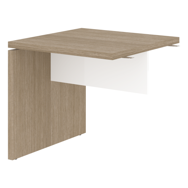 Брифинг-приставка СП-064-25-10 Дуб Натуральный/Белый глянец 800х800х750 KANON