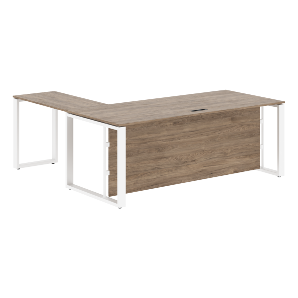 Стол руководителя ECT 2019H Кария Пальмира/Белый 2000х1900х750 ENIO