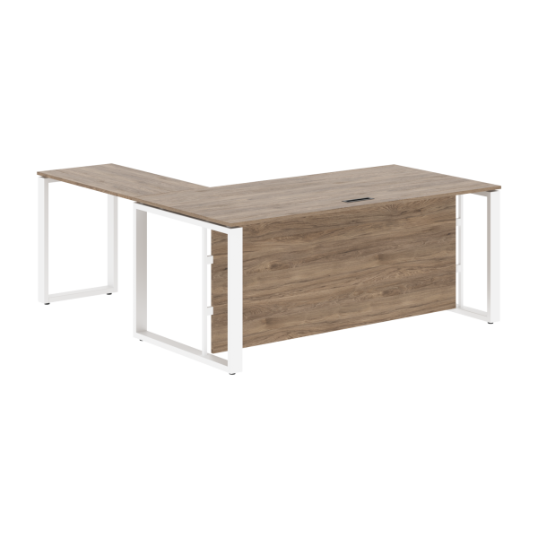 Стол руководителя ECT 1819H Кария Пальмира/Белый 1800х1900х750 ENIO