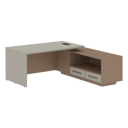 Стол руководителя с тумбой VCT 1919(R) Аметист/Бронза браш/Кобра 1900х1900х750 VELION