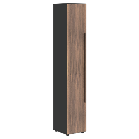 Шкаф высокий узкий VRHCS 40.1 Американский орех/Яшма черный 400х430х2253 VELION VENEER