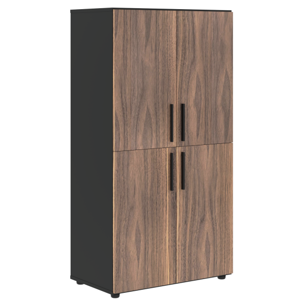 Шкаф средний широкий VRMCS 80.4 Американский орех/Яшма черный 800х430х1517 VELION VENEER