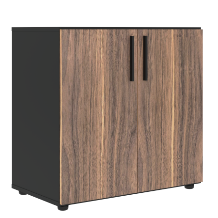 Шкаф низкий широкий VRLCS 80.1 Американский орех/Яшма черный 800х430х781 VELION VENEER