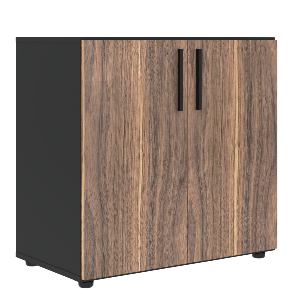 Шкаф низкий широкий VRLCS 80.1 Американский орех/Яшма черный 800х430х781 VELION VENEER