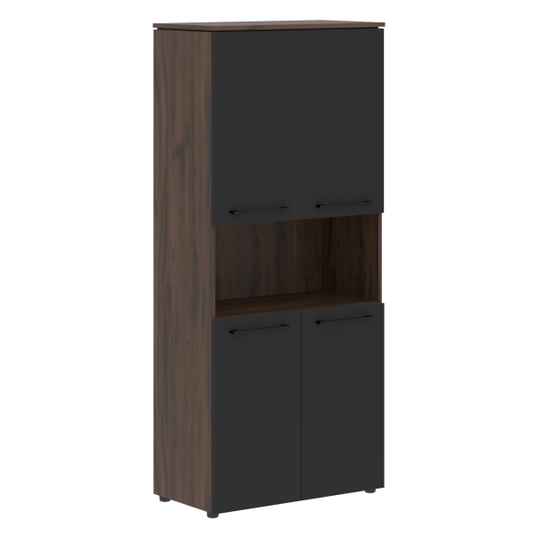 Шкаф с 2-мя комплектами глухих малых дверей MHC 85.4 Антрацит/Дуб Денвер темный 854х423х1956 MORRIS 