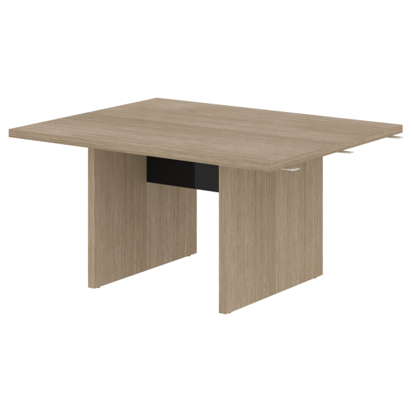 Стол переговорный 1500 составной СП-064-25-20 Дуб Натуральный/Черный глянец 1500х1200х750 KANON