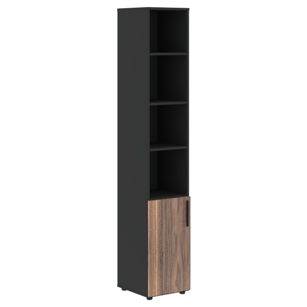 Шкаф высокий узкий VRHCS 40.5 Американский орех/Яшма черный 400х430х2253 VELION VENEER